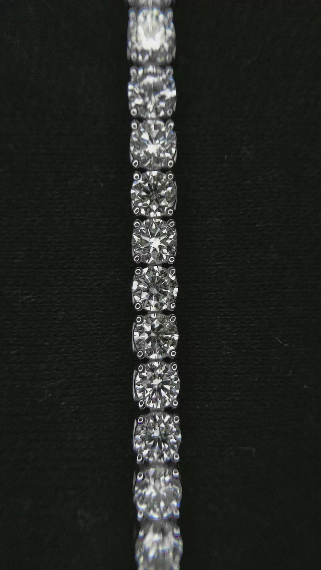 10.52 Ct.Tw. Natural Diamond Pave Bracelet, 14K White Gold Size Video