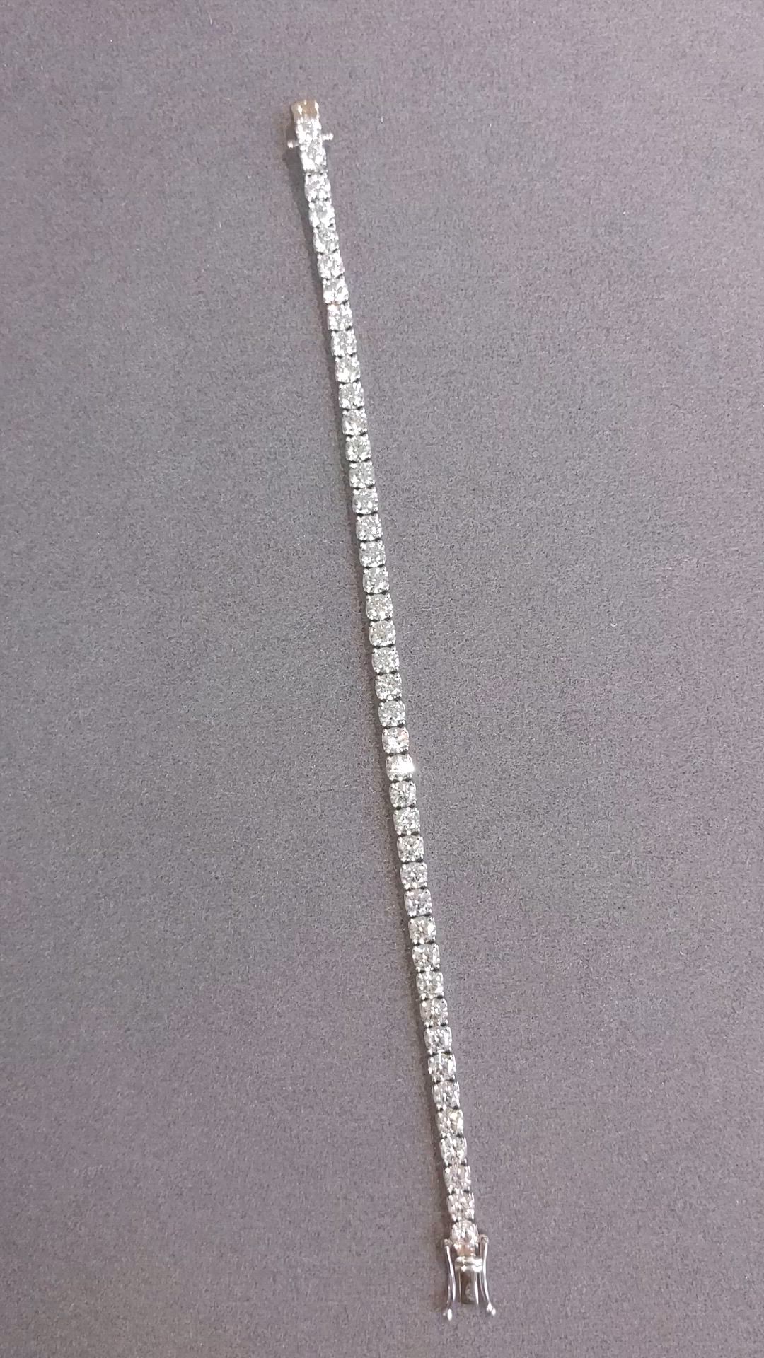 10.52 Ct.Tw. Natural Diamond Pave Bracelet, 14K White Gold Size Video