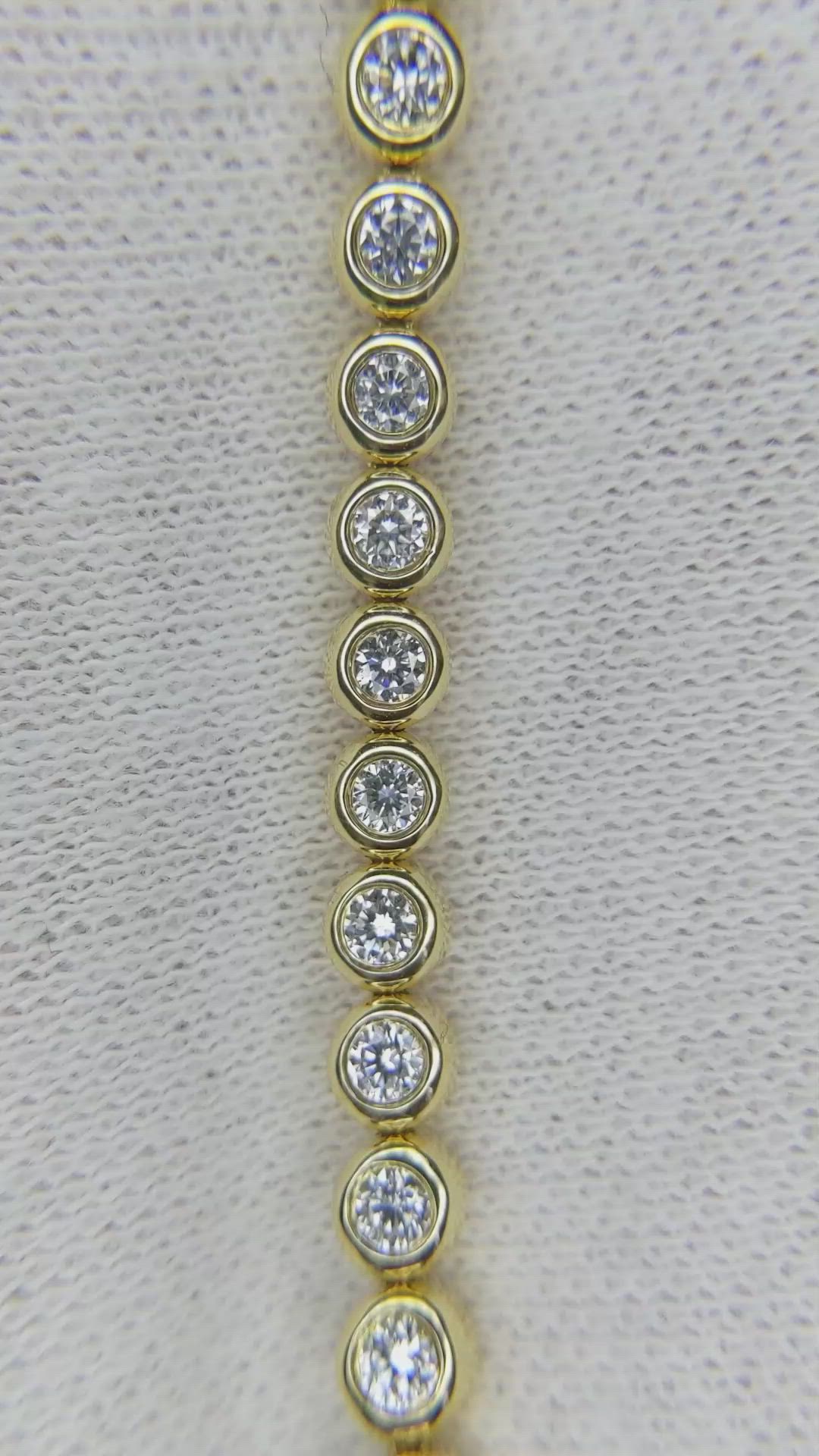 1.88 Ct.Tw. Natural Diamond Tennis/Line Bracelet, 18K Yellow Gold Size Video