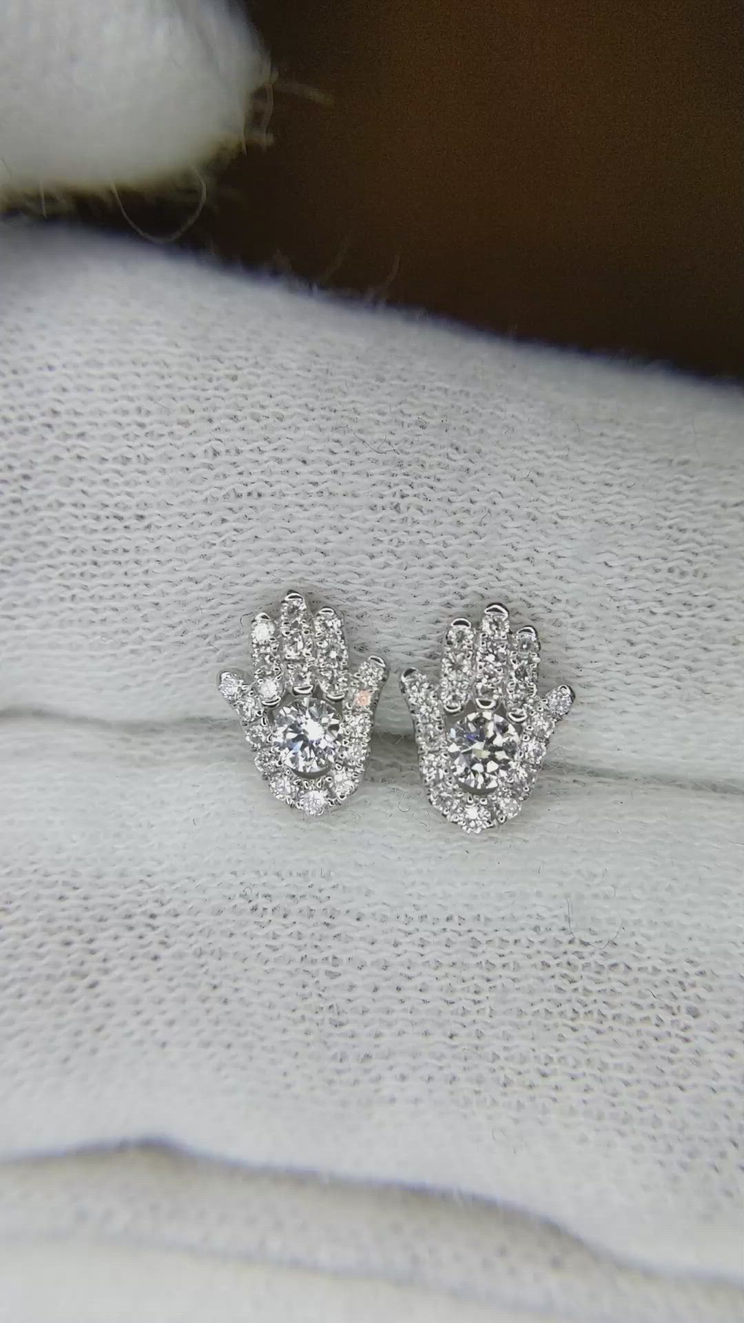 0.38 Ct.Tw. Natural Diamond Studs Earrings, 18K White Gold Size Video