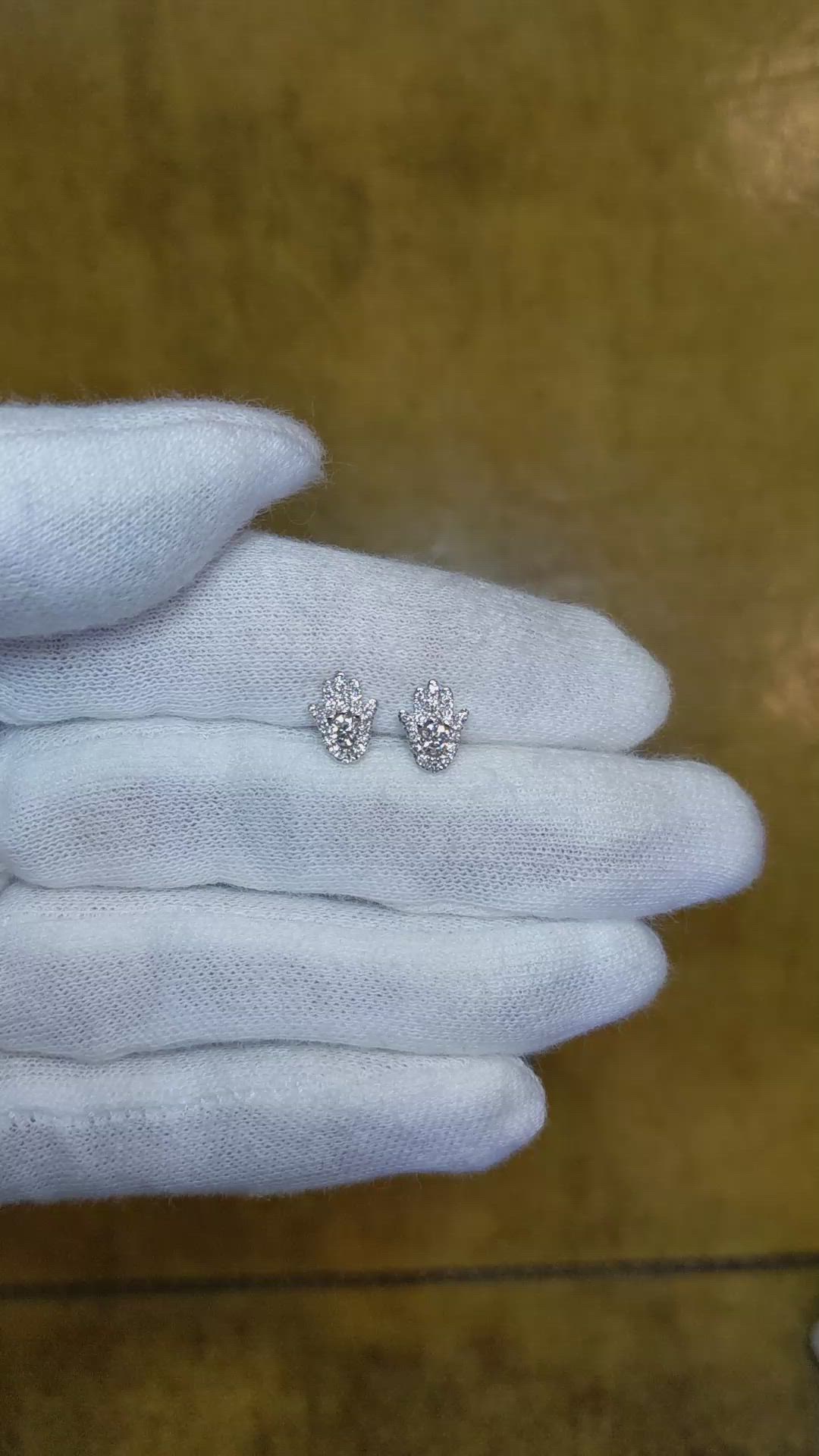 0.38 Ct.Tw. Natural Diamond Studs Earrings, 18K White Gold Size Video