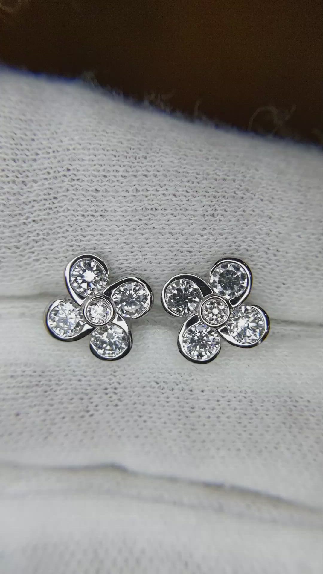 1.17 Ct.Tw. Natural Diamond Studs Earrings, 18K White Gold Size Video