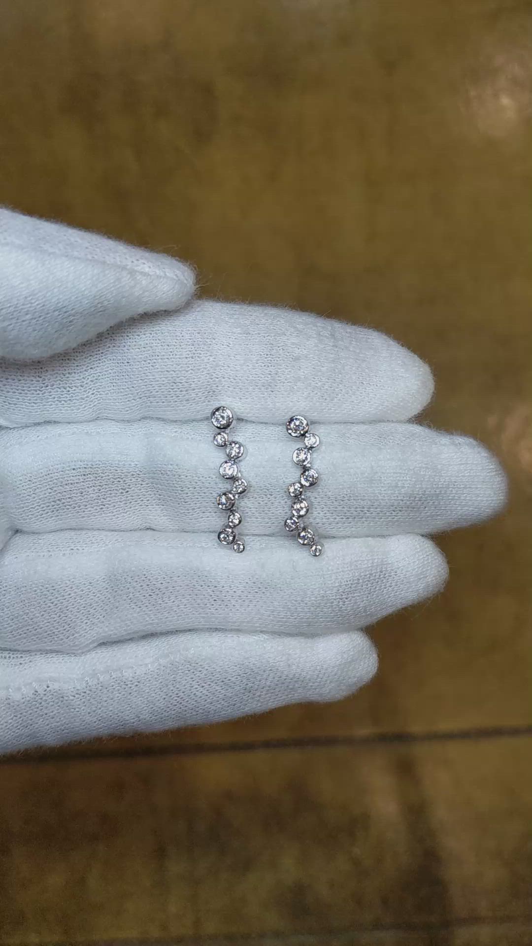 0.36 Ct.Tw. Natural Diamond Accent Stones Earrings, 18K White Gold Size Video