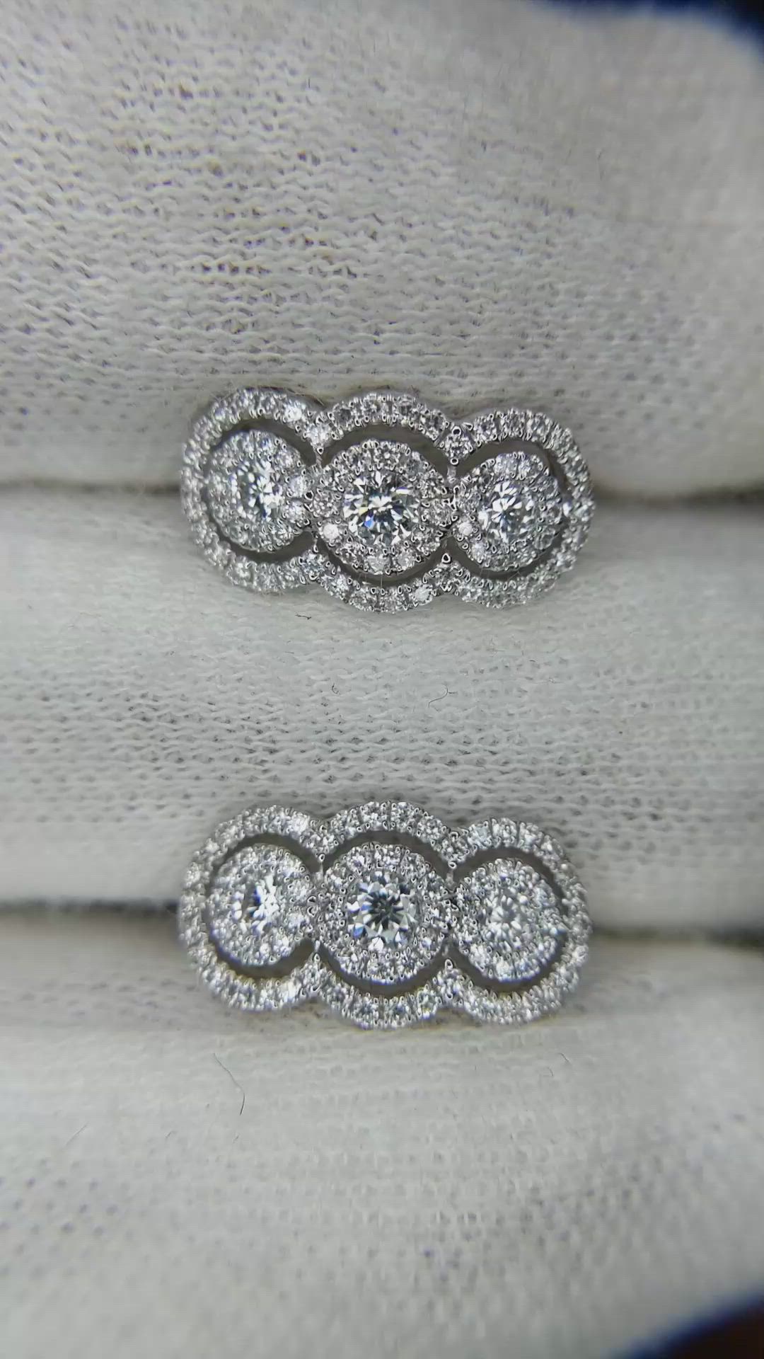 0.76 Ct.Tw. Natural Diamond Antique Style Earrings, 18K White Gold Size Video