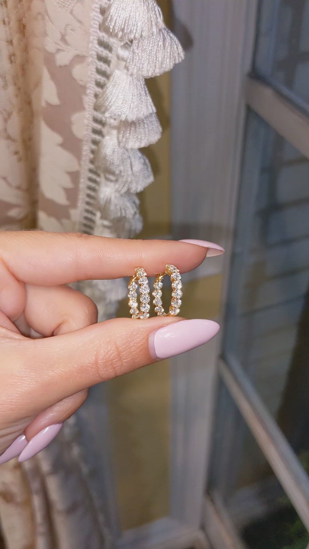 2.20 Ct.Tw. Natural Diamond Accent Stones Earrings, 18K Yellow Gold Size Video