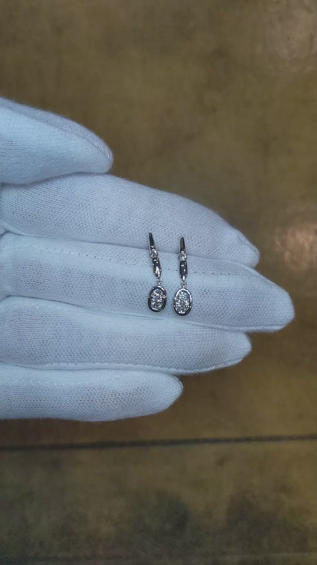 0.36 Ct.Tw. Natural Diamond Accent Stones Earrings, 18K White Gold Size Video