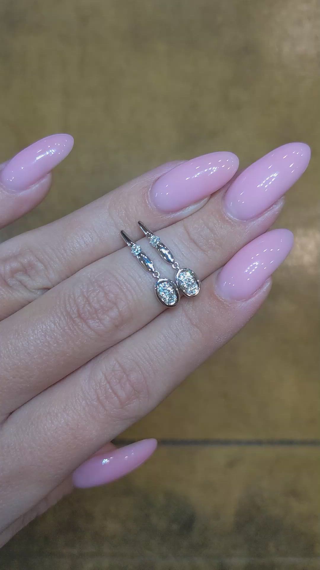 0.36 Ct.Tw. Natural Diamond Accent Stones Earrings, 18K White Gold Size Video