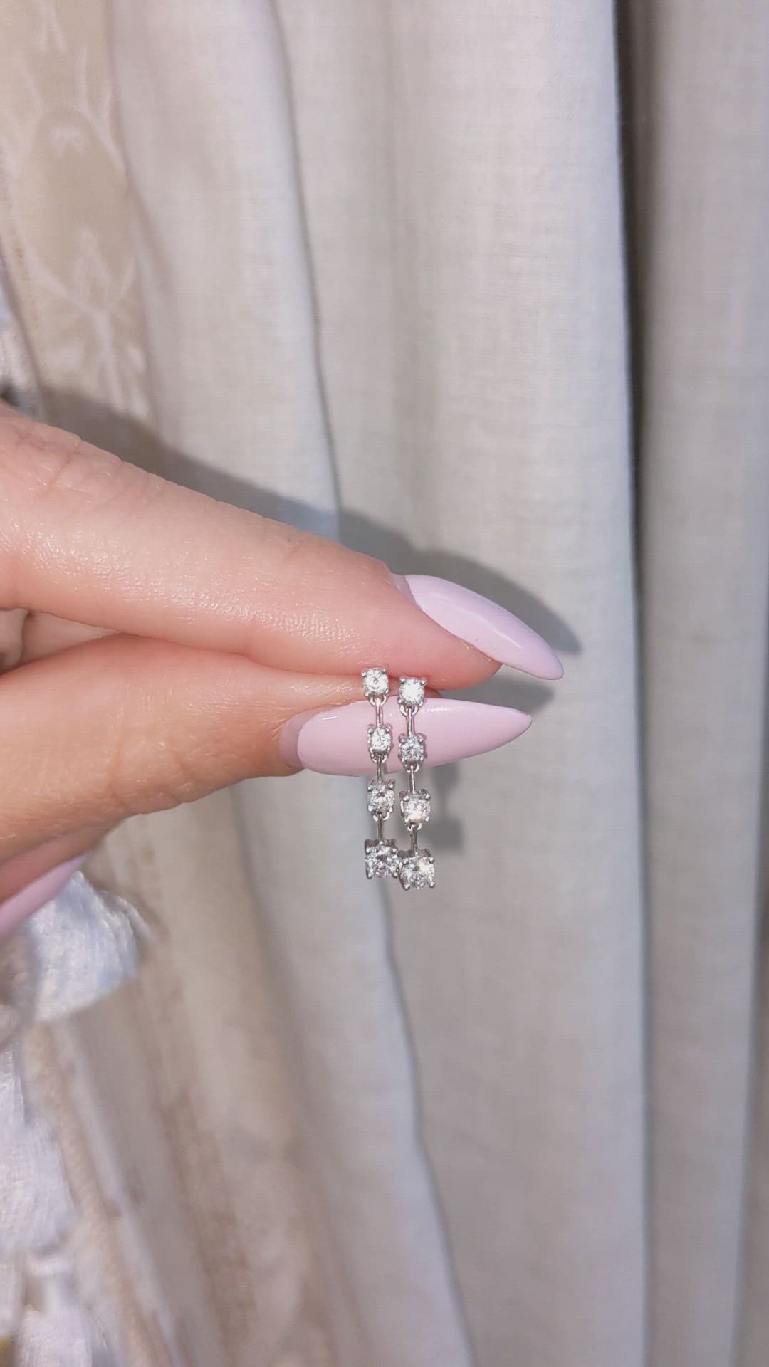 0.43 Ct.Tw. Natural Diamond Accent Stones Earrings, 18K White Gold Size Video