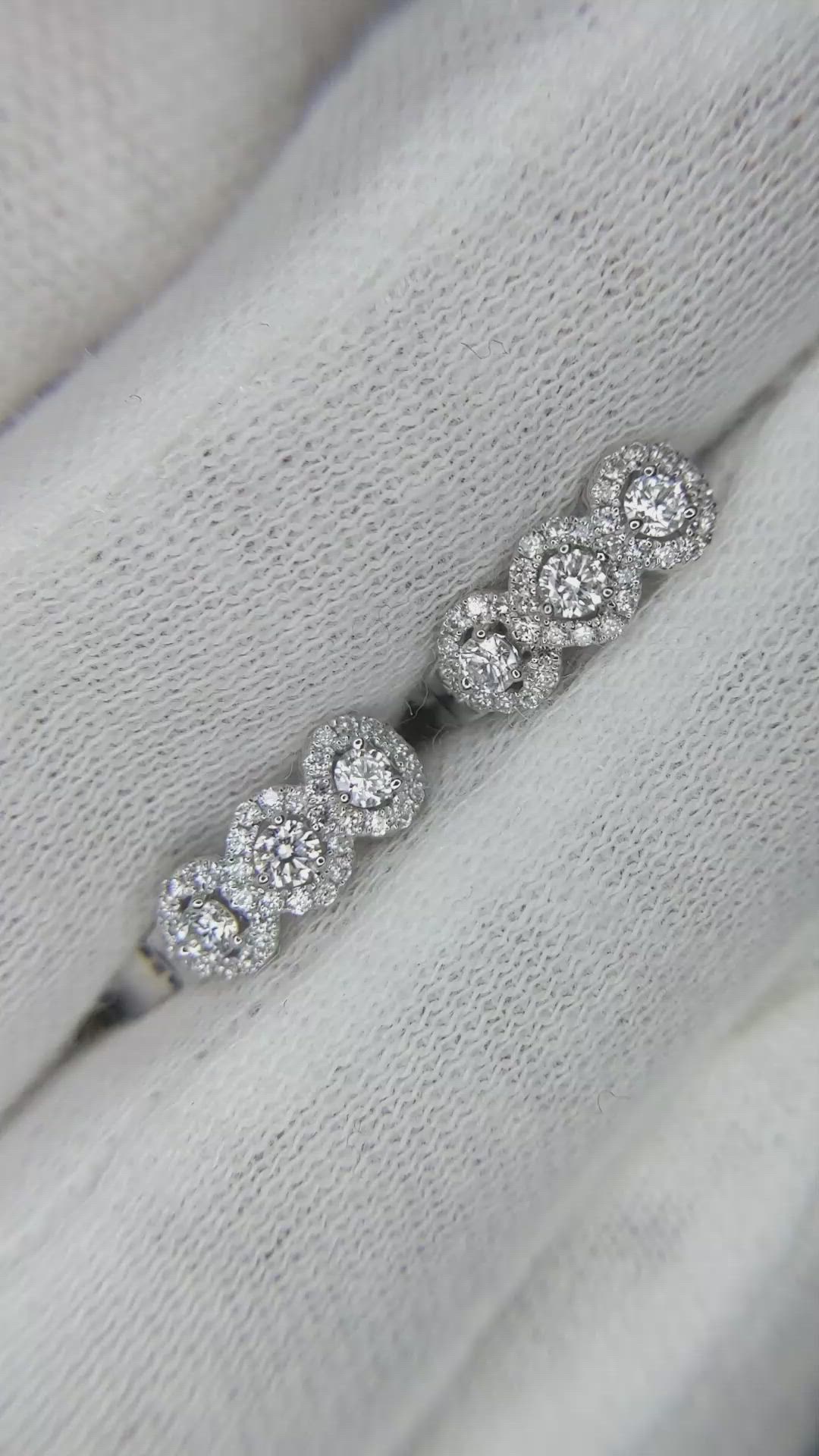 0.27 Ct.Tw. Natural Diamond Pave Earrings, 18K White Gold Size Video