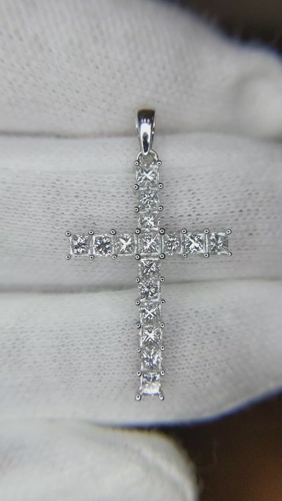 1.16 Ct. Natural Diamond Pave Pendant, 18K White Gold Size Video