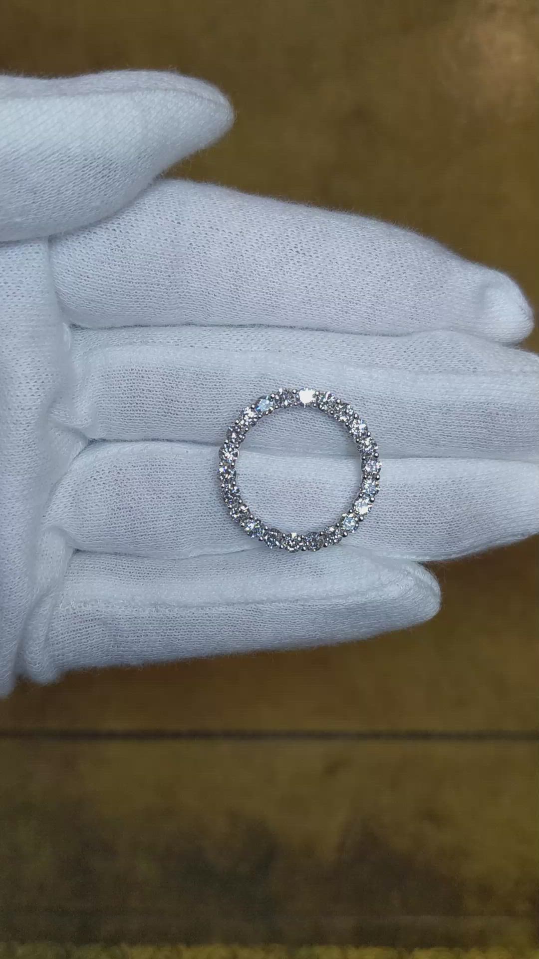 1.98 Ct. Natural Diamond Pave Pendant, 18K White Gold Size Video