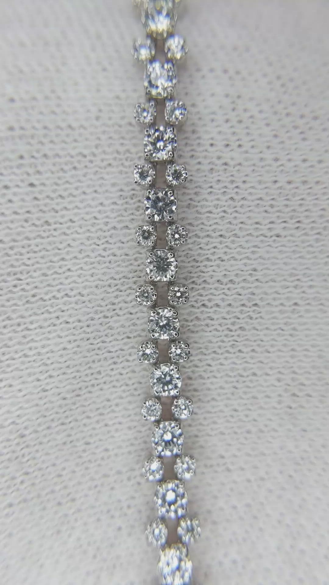 2.57 Ct.Tw. Natural Diamond Pave Bracelet, 18K White Gold Size Video