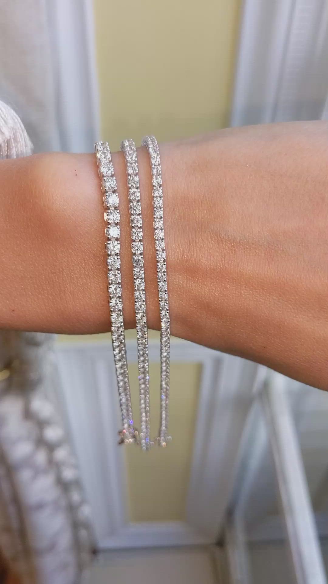 2.50 Ct.Tw. Natural Diamond Pave Bracelet, 14K White Gold Size Video