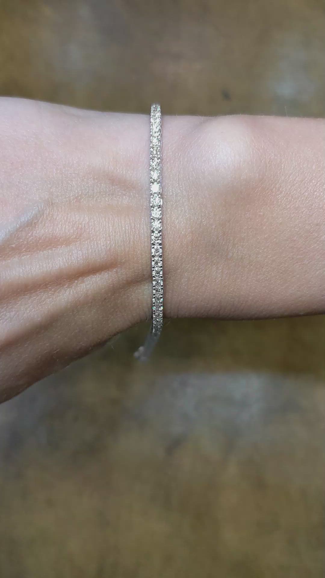 2.50 Ct.Tw. Natural Diamond Pave Bracelet, 14K White Gold Size Video