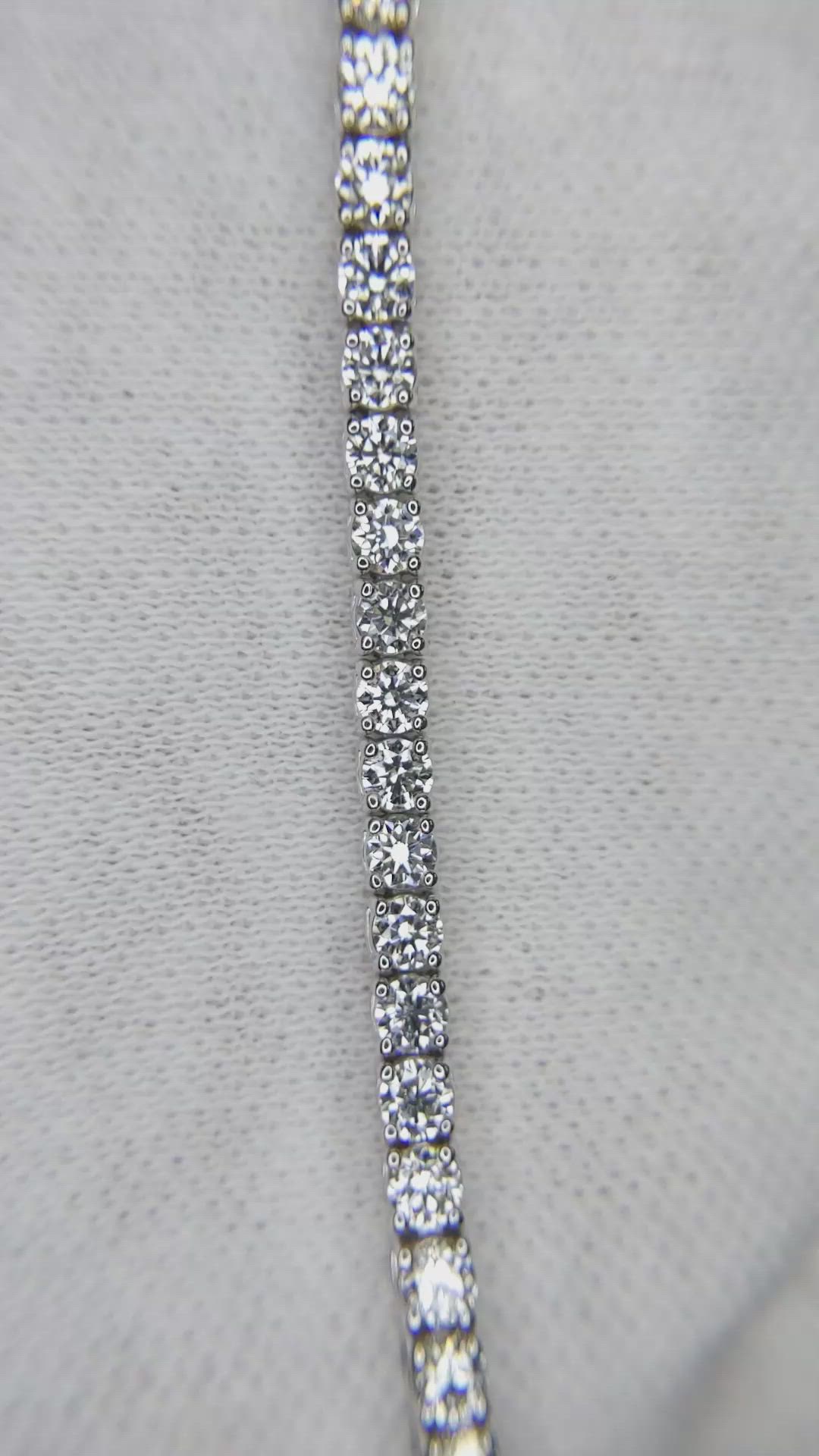 3.93 Ct.Tw. Natural Diamond Pave Bracelet, 14K White Gold Size Video