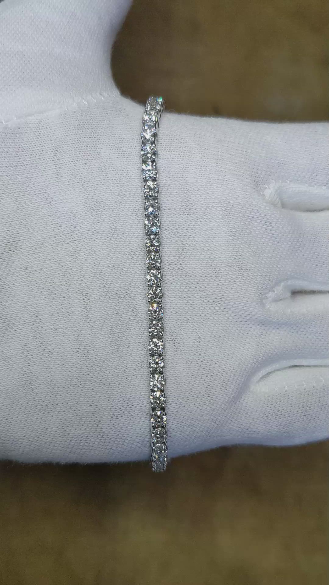 5.38 Ct.Tw. Natural Diamond Halo Bracelet, 14K White Gold Size Video